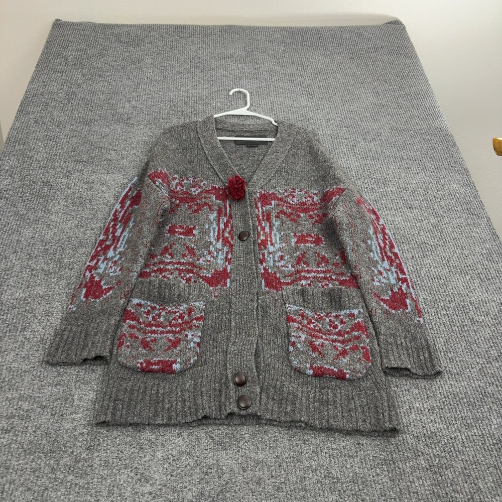 Hanii Y Cardigan Women S Charcoal Grey Wool Alpaca Blend Longline Oversized Boho
